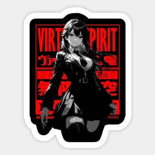 Goth Grunge Anime Manga Girl Cyberpunk Aesthetic Futuristic Japanese Streetwear Sticker